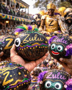Colorful Zulu parade with decorated coconuts and vibrant costumes in a lively parade scene as we explore the history and tips on attending.