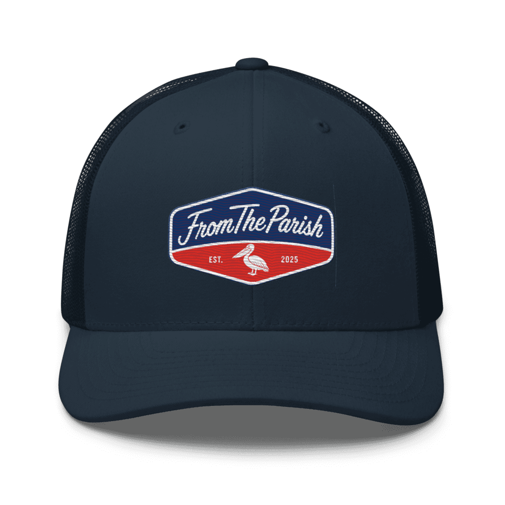 Louisiana-themed From The Parish baseball cap with logo and Cajun style design.